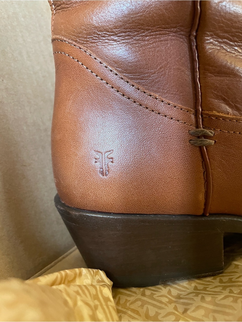 Frye Carson Pull On Women's Tall Cowgirl Leather Boots Molasses Western Vintage - Picture 13 of 16